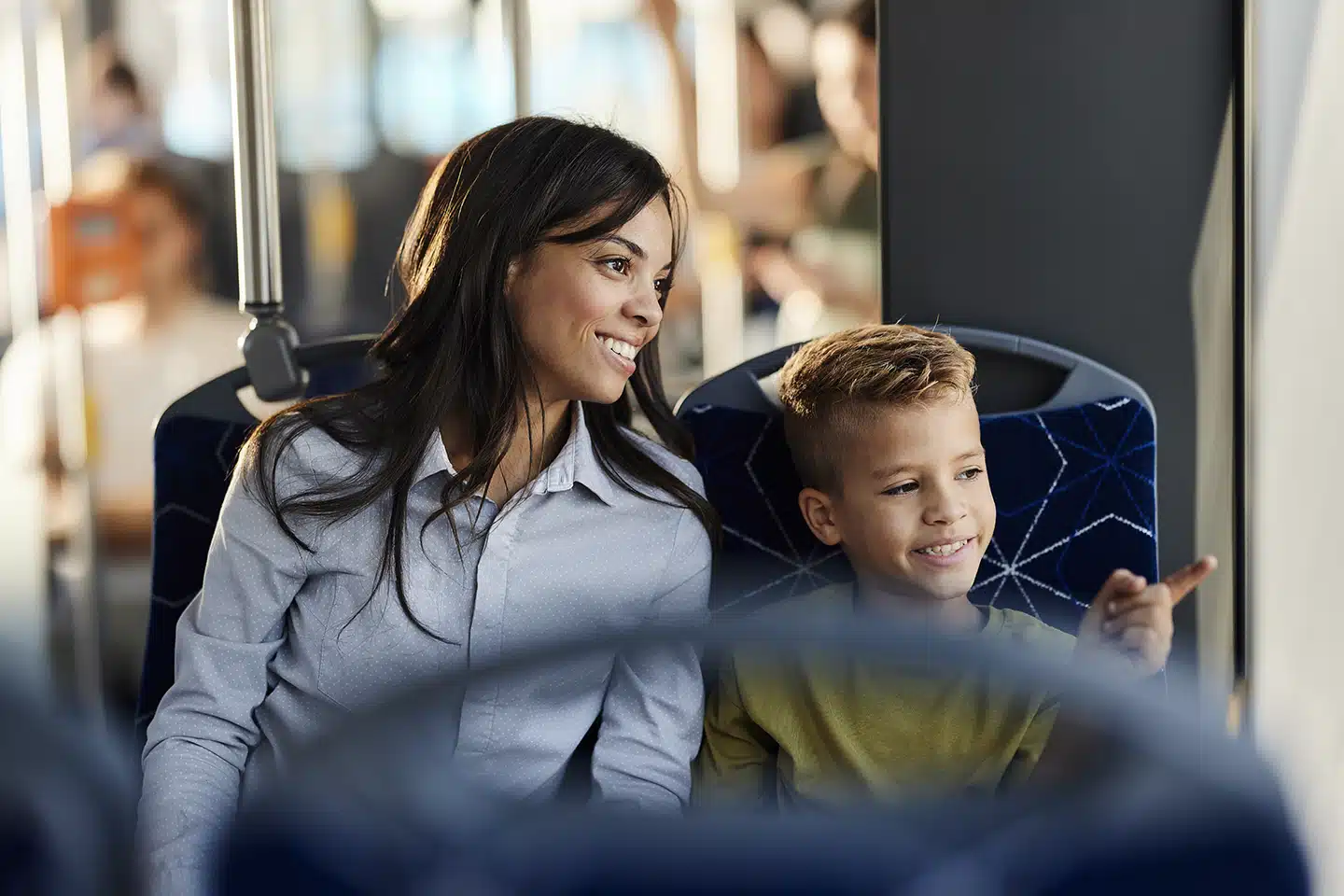 Commuters on bus